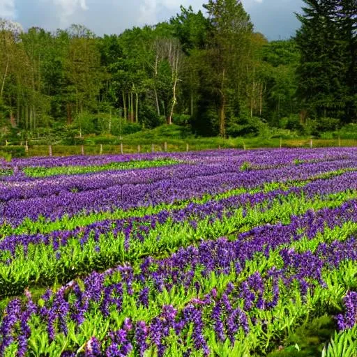 Prompt: Hyacinth - hyacinthus. garden in the forest