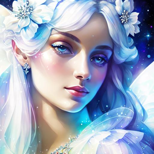 White prism, cosmic,etherial, fairy, goddess of ligh...