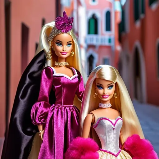 Prompt: Barbie wearing a typical Venetian outfit 