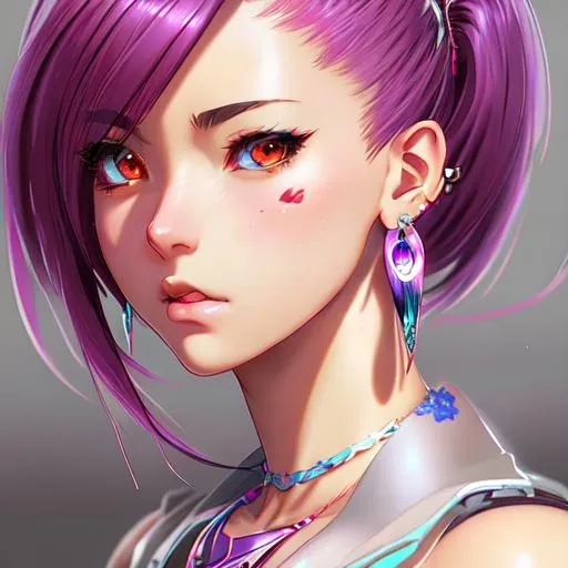 Prompt: Beautiful Teenager With Earrings, , Anime Character, Detailed, Vibrant, Anime Face, Sharp Focus, Character Design, Wlop, Artgerm, Kuvshinov, Character Design, Unreal Engine, Hyper Detailed, anime character, background digital painting, digital illustration, extreme detail, digital art, ultra hd, vintage photography, beautiful, aesthetic, style, hd photography, hyperrealism, extreme long shot, telephoto lens, motion blur, wide angle lens, sweet,