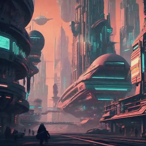 Prompt: retro futuristic city cyberpunk