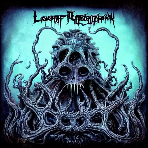 Prompt: metal album cover lovecraftian