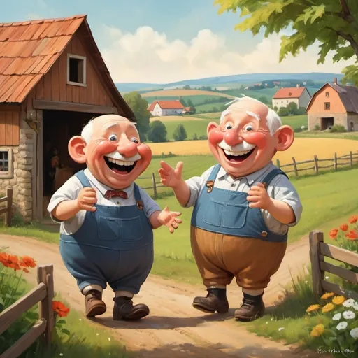 Prompt: Step into a whimsical scene where the phrase "nedělej krávu, Deniso" sets the stage for a lighthearted moment of playful banter. The setting is a charming countryside farm, with rolling hills and a quaint barn in the background. Two figures, Deniso and a friend, engage in a friendly exchange, their expressions filled with laughter and camaraderie. The image is rendered with a touch of whimsy and warmth, capturing the joy of shared moments and inside jokes. The mood is one of light-heartedness and friendship, inviting viewers to join in the fun and laughter of this heartwarming scene. --ar 16:9 --v 5 --q 2
