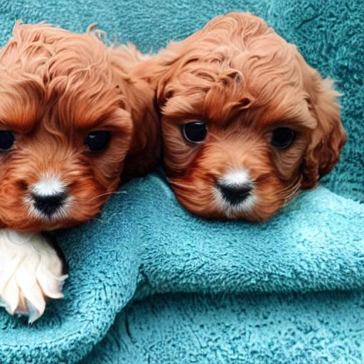 cute cavapoo puppies with a bath OpenArt