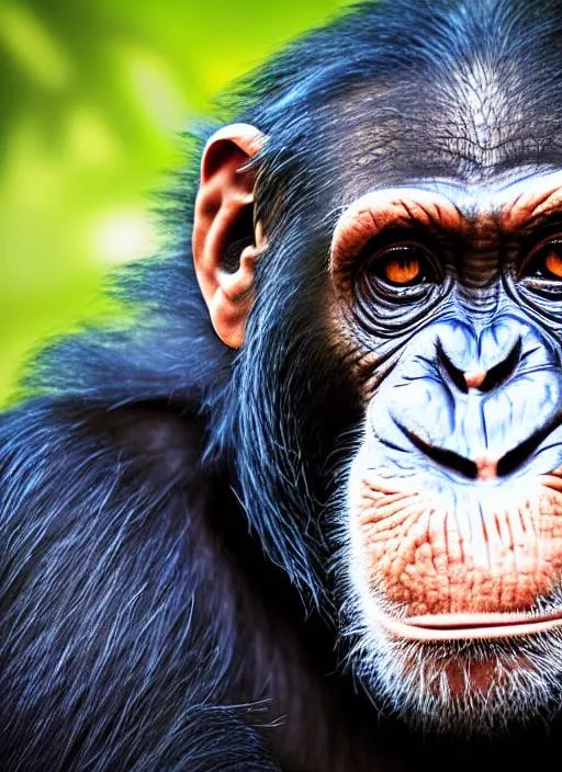 Prompt: Portrait of chimpanzee perfect composition, hyperrealistic, super detailed, 8k, high quality,  sharp focus, studio photo, intricate details, highly detailed, 