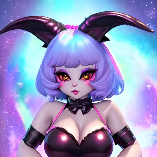 Prompt: My cute Succubus bunny HD 4K galaxy kitty girl