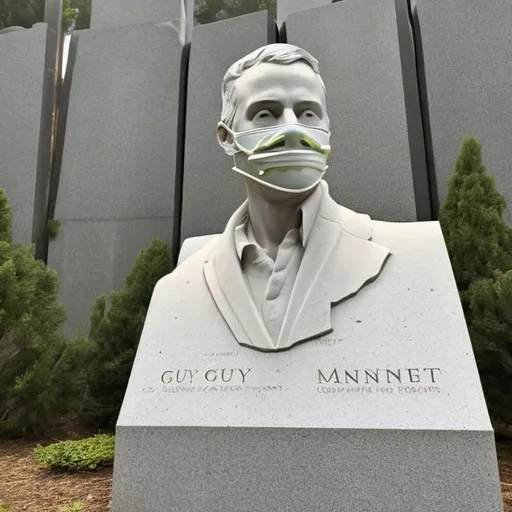 Monument of guy who invented face Mask OpenArt