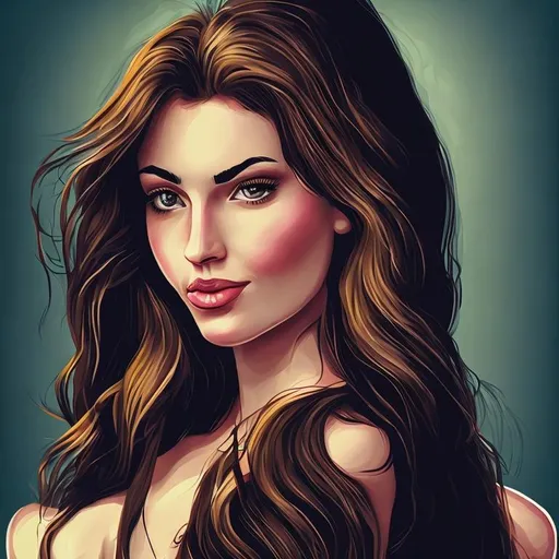 Beautiful woman cartoon illustration portrait