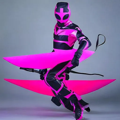 Prompt: Masashi Kishimoto, Mikio Ikemoto art style Pink energy and lighting ninja art style with mask static pink form ninja by Masashi Kishimoto, Mikio Ikemoto