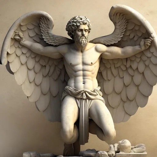 Prompt: ancient greek man with 72 wings