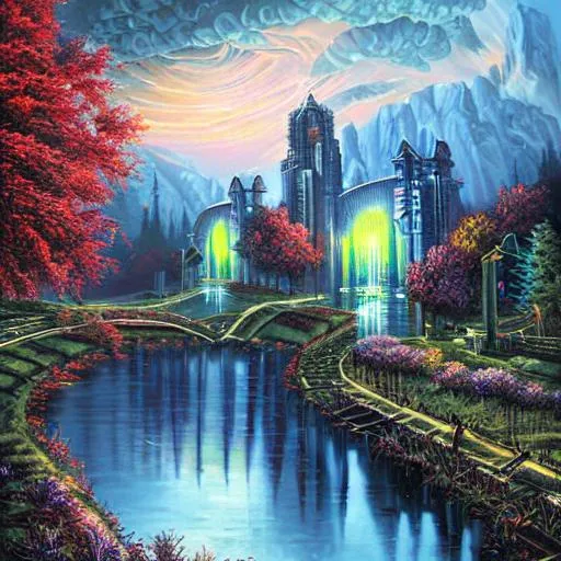 beautiful matrix citadel bridge halo glossy hd lands... | OpenArt