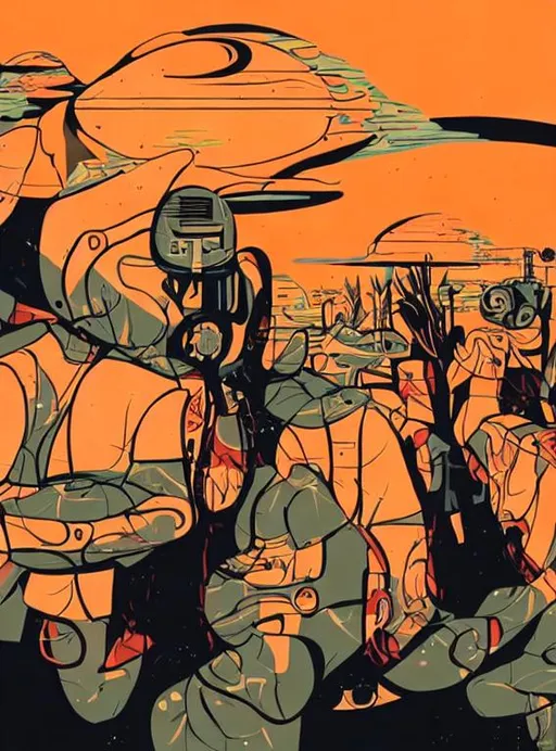 Prompt: Psychedelic moon cult retro futurism sci-fi 