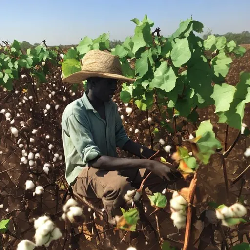 Prompt: ethan farming cotton
