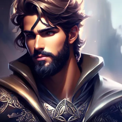 Prompt: Fantasy art style, painting, handsome man, full body, detailed face, detailed, hyper detailed 