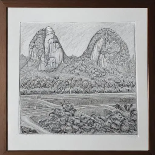 Prompt: Naturel Sigiriya pencil art