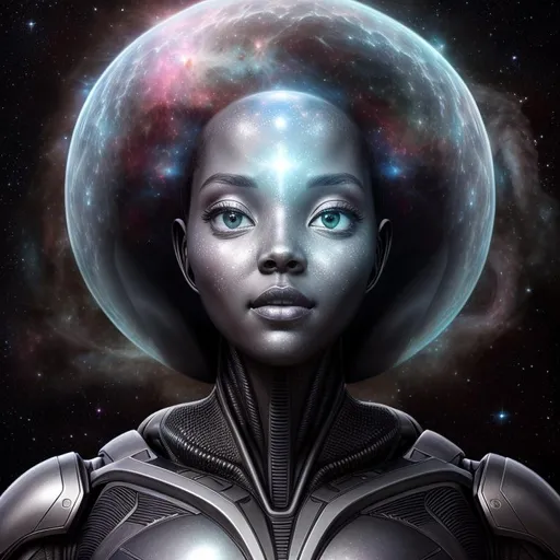 Prompt: Happy, Cheerful, Friendly, Aloof, cinematic, 3D, HD, Beautiful!! {Grey}Alien, ultra detailed face, Beautiful big reflective eyes, expansive cosmos Nebula background, digital painting, uber detailed, 64k, high quality, sharp focus, studio photo, intricate details, highly detailed --s98500