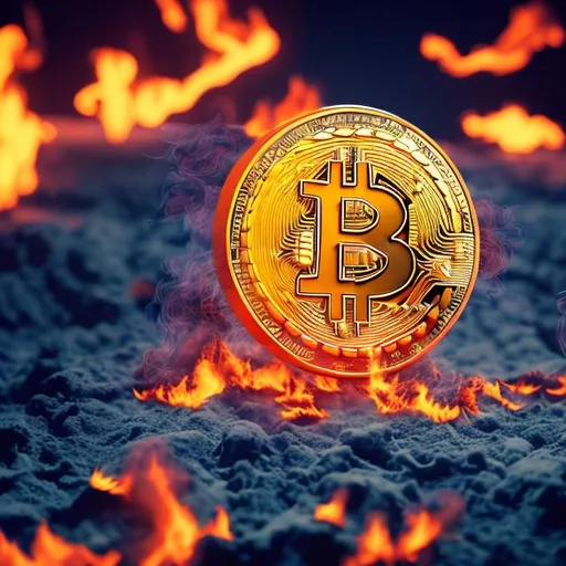 Prompt: Bitcoin world in flames
