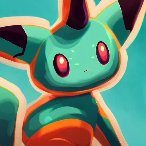 Prompt: a close up of a pokemon character, epic fantasy digital art style, by Lois van Baarle, detailed full body concept, adorable glowing creature, fantasy art behance, hyper bullish, painted with a thick brush, fluffy'', experiment, by Mario Dubsky, cute, fierce looking