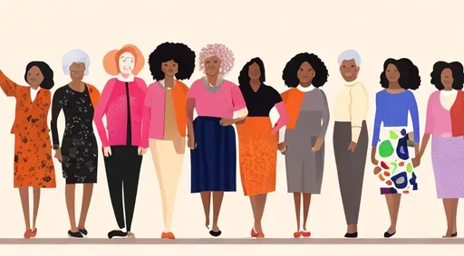 Prompt: group of diverse 
intergenerational women