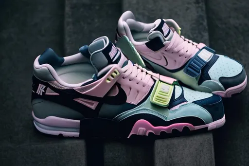 Prompt: nike air trainer III pastel color