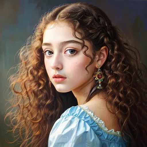 Prompt: oil painting by Salvador Dali 
 realistic portrait of a very beautiful young girl cute nose perfect lips intricate girlish charm curly flyaway hair, highly detailed, digital painting, sharp focus, dof, ultra reallistic, extremely detailed, intricate, artgerm, ambient lighting  award winning, fantastic view, colourful, intriguing 