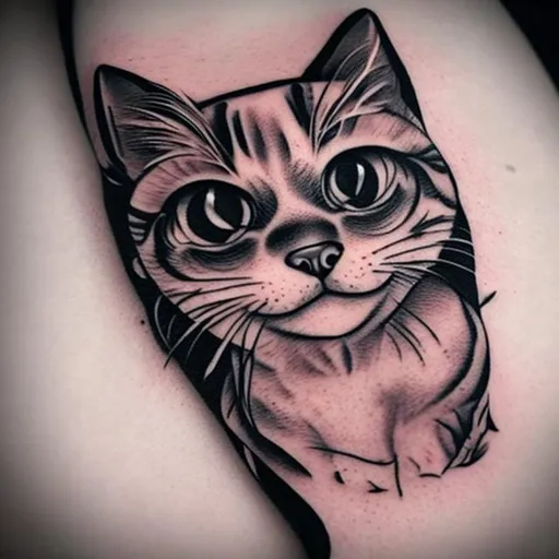 Prompt: Tattooed cat