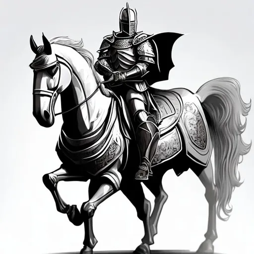 Prompt: white knight on horse logo
