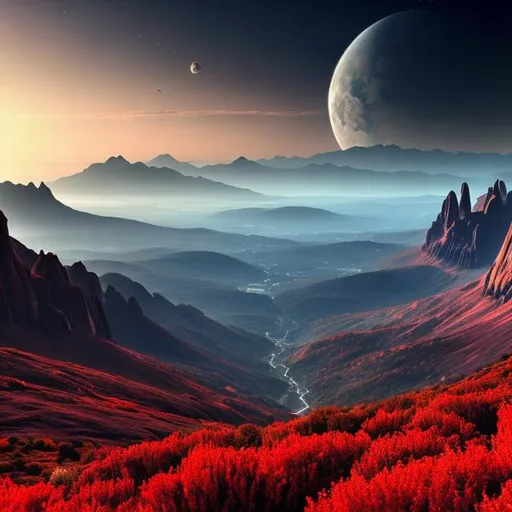 Prompt: A beautiful vista of a breathtaking, alien world.