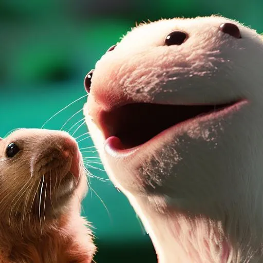 an image of an angel petting a mean green dog while... OpenArt