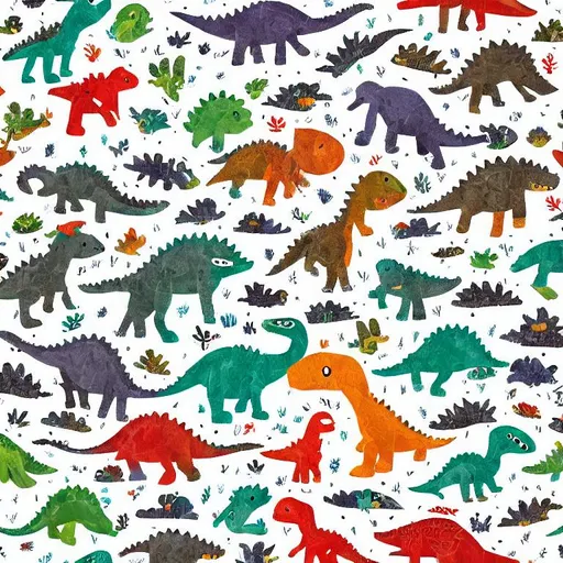Prompt: White background with a little dinosaur illustrated in the middle 
