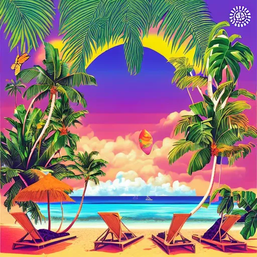 Prompt: "Tropical Vacation" album artwork
