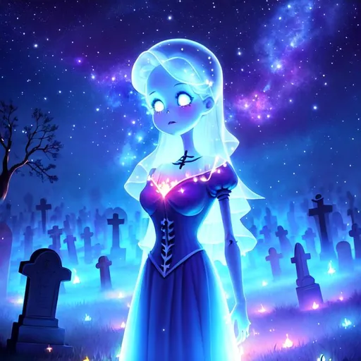 Cute Pixar style painting, an adorable spirit, grave... | OpenArt