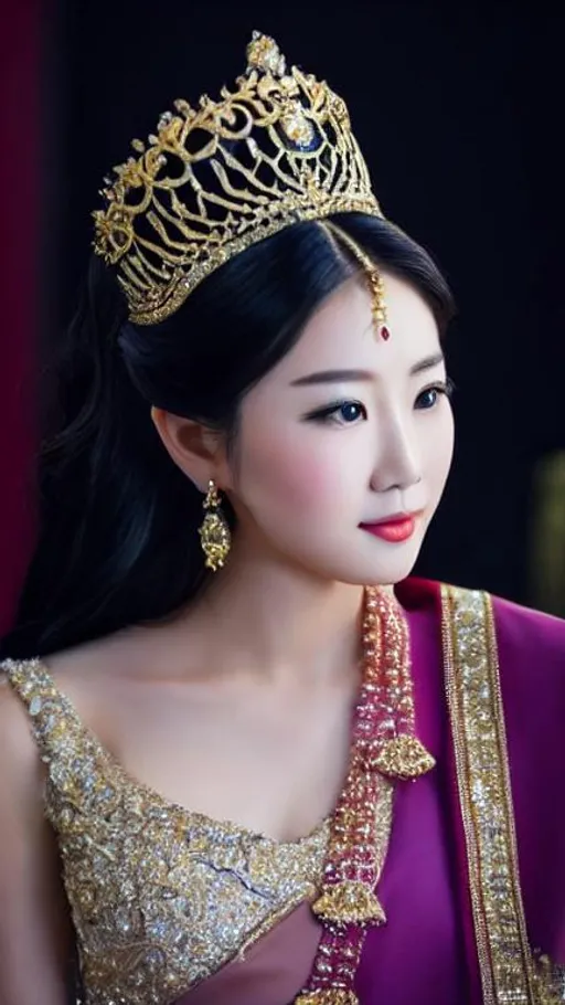 Prompt: beautiful young asian queen
