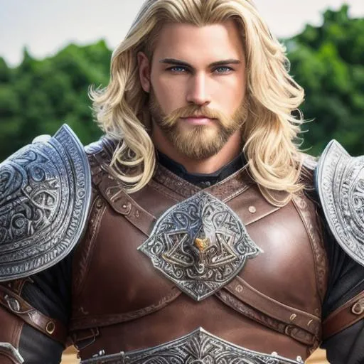male fantasy warrior, very handsome, medium musculat... | OpenArt