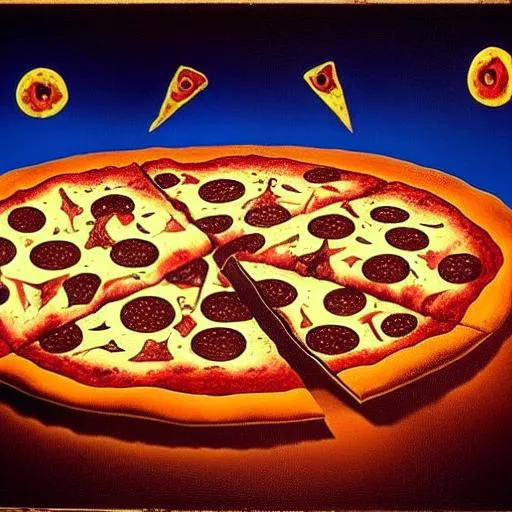 Prompt: Salvador Dali's Painting of the Comet Ping Pong Pizza, 666, child torture, satanic ritual, triadic colors backlit, blood and gore
