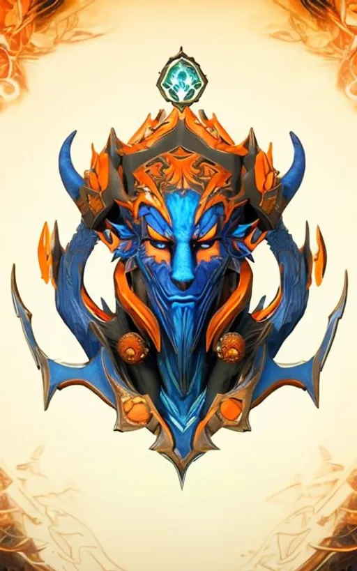 Prompt: blue and orange sheogorath
