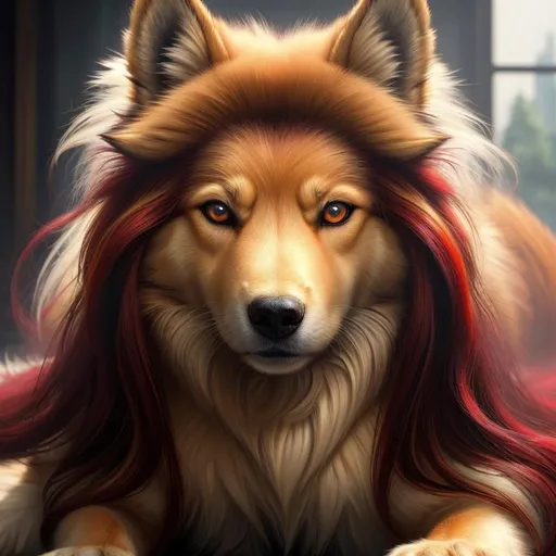 Prompt: 8k, 3D, UHD, masterpiece, oil painting, best quality, artstation, hyper realistic, photograph, perfect composition, zoomed out view of character, 8k eyes, Portrait of a (beautiful Ninetales), {canine quadruped}, glistening gold fur, thick luxurious fur, deep sinister (crimson eyes), ageless, lives a thousand years, epic anime portrait, vindictive, angry, growling, vengeful, wearing a luxurious {crimson collar}, presenting magical jewel, billowing gold mane with fluffy golden crest, golden magic fur lighlights, studio lighting, global illumination, sharp focus, intricately detailed fur, graceful, regal, billowing chest, cinematic, vector art, ray tracing, possesses fire element, blizzard, snow mountain, magnificent, sharp detailed eyes, beautifully detailed face, highly detailed starry sky with pastel pink clouds, ambient golden light, plump, perfect proportions, vector art, nine beautiful tails with pale orange tips, insanely beautiful, highly detailed mouth, symmetric, sharp focus, golden ratio, magic fur highlights, complementary colors, perfect composition, professional, unreal engine, high octane render, highly detailed mouth, Yuino Chiri, Anne Stokes