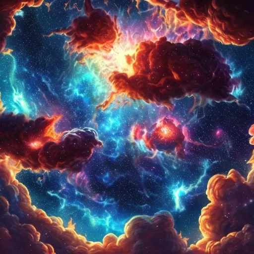 Prompt: (extremely detailed) (hyper realistic) (sharp detailed) (cinematic shot) (masterpiece)female god clouds above, supernova explosion,  centered,selfie pose, fullbody view, moonlight,  extraordinary shot, night sky, mountains, river, stars, nebula ,clouds, stunning beauty, 3D illustration, high resolution, reflactions.