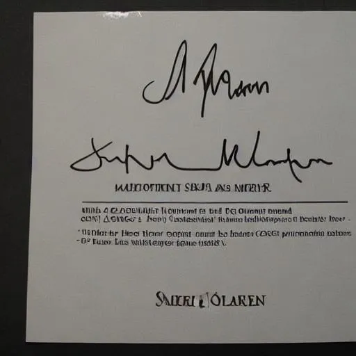 Prompt: Sarah Molent signature

