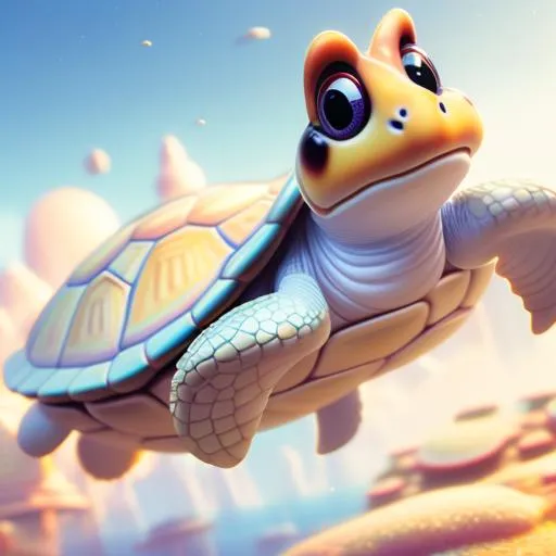 Prompt: masterpiece, detailed texture, cute little turtle toy looking at the camera, strong lines, 3d render blender, view from below upwards, detailed background, soft smooth lighting, fantasy art, volumetric lighting, occlusion, Unreal Engine 5 128K UHD Octane, fBm, Digital art, glow effects, Hand drawn, 3d, render, 8k, octane render, cinema 4d, blender, dark, atmospheric 4k ultra detailed, cinematic sensual, Sharp focus, humorous illustration, big depth of field, Masterpiece, colors, 3d octane render, concept art, trending on artstation, hyperrealistic, Vivid colors, modelshoot style, (extremely detailed CG unity 8k wallpaper), trending on ArtStation, trending on CGSociety, Intricate, High Detail, Sharp focus, dramatic, 16k, UHD, HDR10,((Masterpiece)), Absurdres, Vivid colors, 16k, UHD, HDR10,(Masterpiece:1.5), Absurdres, (best quality:1.5)