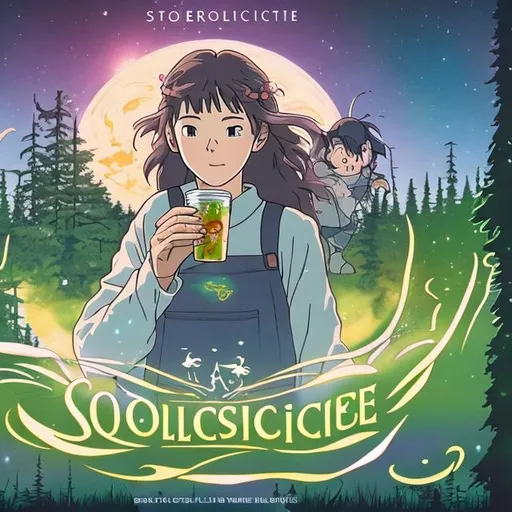 Prompt: solstice energy drink advert in style of ghibli
