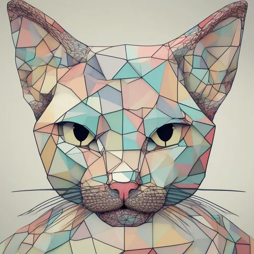 Prompt: Voronoi cat