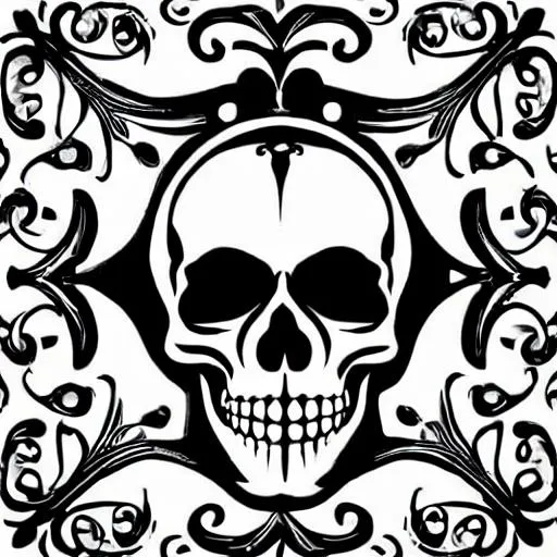 Prompt: vector magical skull rune, symmetrical, minimal, (((white background))), HD,