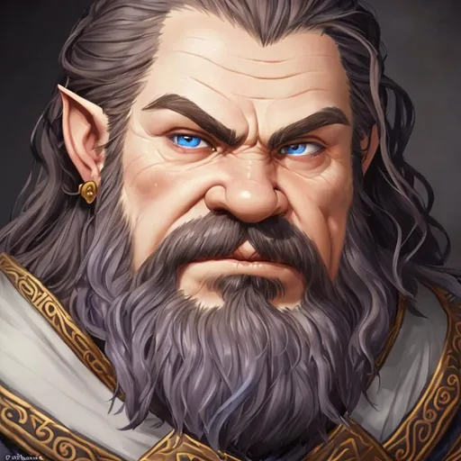 Prompt: "A highly realistic and extremely detailed face portrait of an Dwarf male character from Warcraft. The character should be modeled after an Medieval young prince with beautiful long, curly, and wavy black hair, thin arched eyebrows, and striking blue eyes. He should be wearing a black clothes and an intricate crystal circlet on his forehead. The artwork should be created in either 4K or 16K resolution and should be of photo realistic quality."