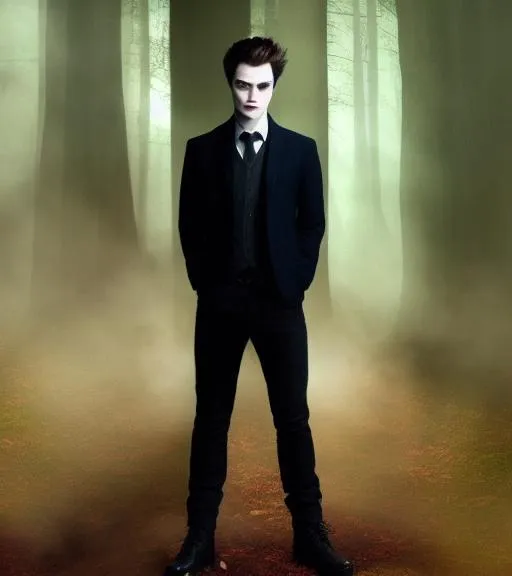 Prompt: Edward Cullen in hogwart school