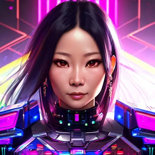 Prompt: a highly detailed portrait of a kpop idol mecha woman ((Lucy Liu)) in spiked cyberpunk bioarmor trending on artstation by yoshitake amano, holographic undertones, 3 d cg, octane rendered, futuristic, 2 k aesthetic, dramatic lighting, 4 k, highly saturated colors