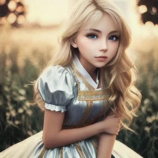 Prompt: young, light blonde hair, russian dress, perfect, symetric face, ultra realistic