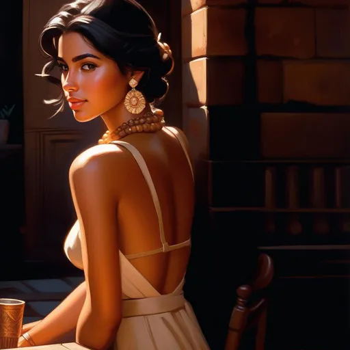 Prompt: Third person, gameplay, Cuban girl, tan skin, black hair, brown eyes, La Habana, warm atmosphere, cartoony style, extremely detailed painting by Greg Rutkowski and by Henry Justice Ford and by Steve Henderson 

