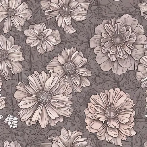 Prompt: Textured Flowers seamless