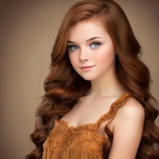 Prompt: beautiful young adult princess portrait honey brown hair